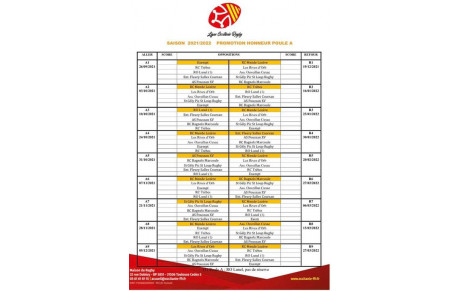 Calendrier 2021-2022 /  Seniors- PHA
